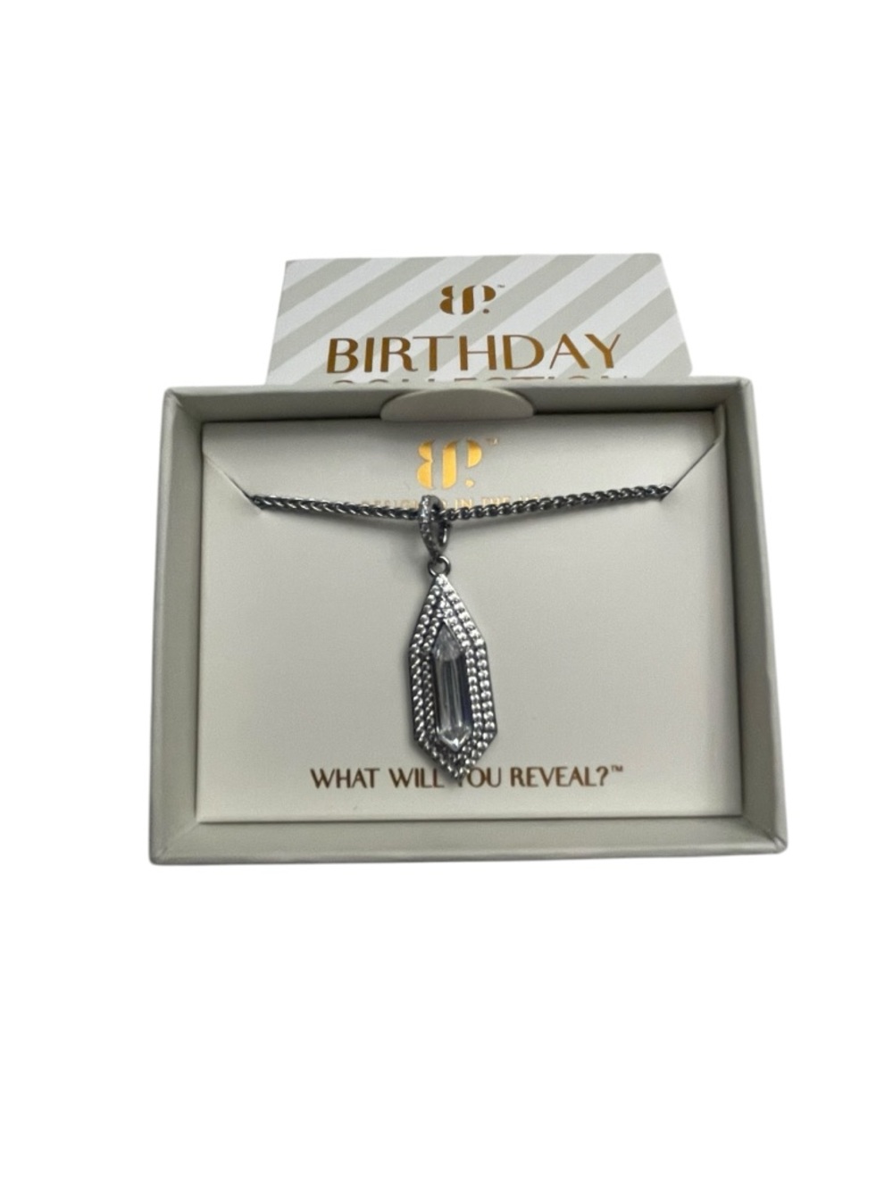 Bomb Party April 2026 “The Eden Necklace ” Hematite/Diamond CZ” NIB